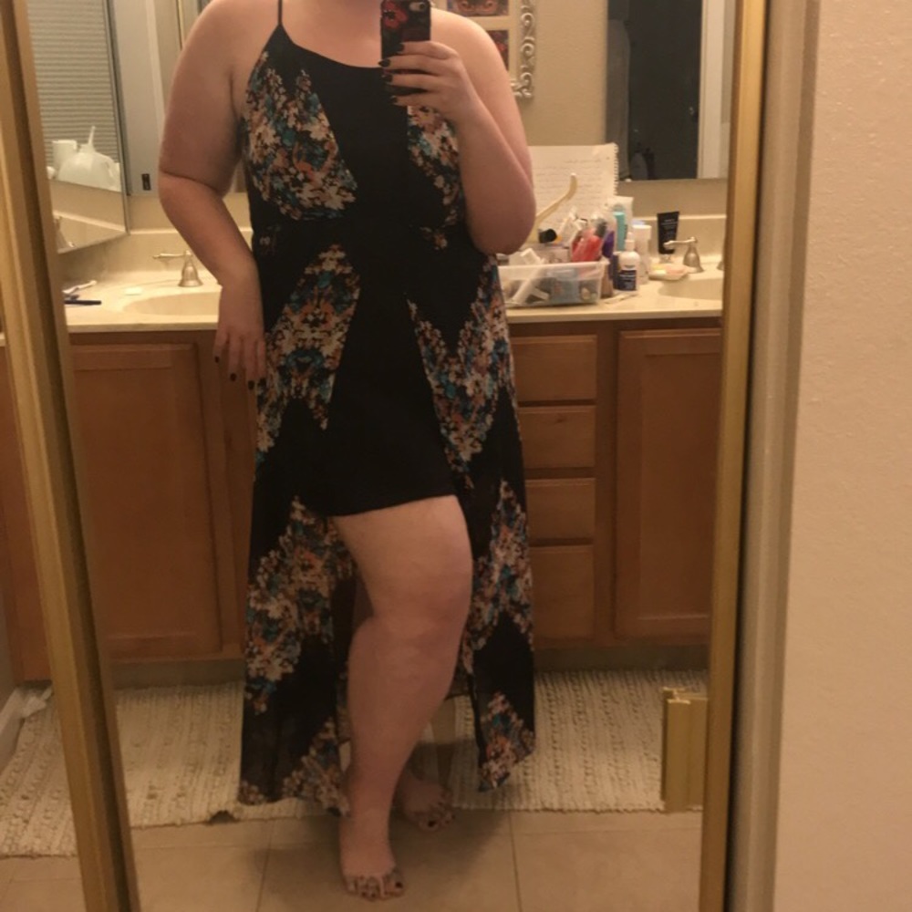 Split front sheer maxi dress